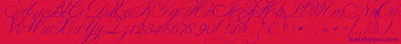 Police ClassicaTwo – polices violettes sur fond rouge