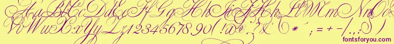 ClassicaTwo Font – Purple Fonts on Yellow Background