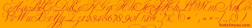 ClassicaTwo Font – Red Fonts on Orange Background