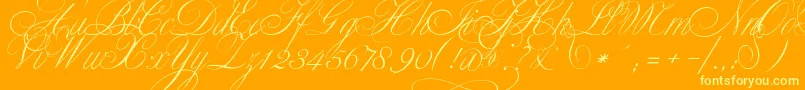 ClassicaTwo Font – Yellow Fonts on Orange Background