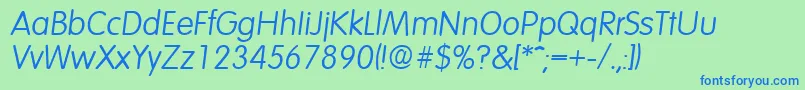 VolkswagenLightita Font – Blue Fonts on Green Background