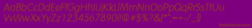 VolkswagenLightita Font – Brown Fonts on Purple Background