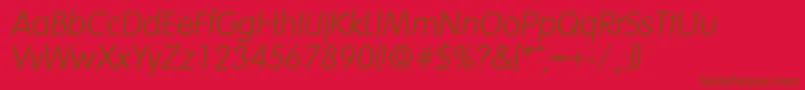 VolkswagenLightita Font – Brown Fonts on Red Background