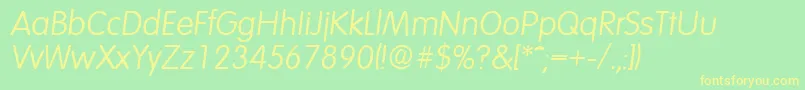 VolkswagenLightita Font – Yellow Fonts on Green Background