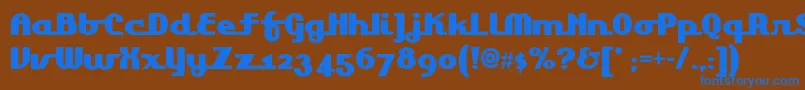 フォントLakeshoredrivenf – 茶色の背景に青い文字