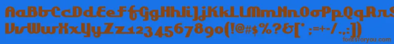 Lakeshoredrivenf Font – Brown Fonts on Blue Background