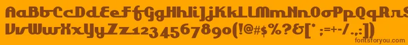 Lakeshoredrivenf Font – Brown Fonts on Orange Background