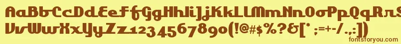 Шрифт Lakeshoredrivenf – коричневые шрифты на жёлтом фоне