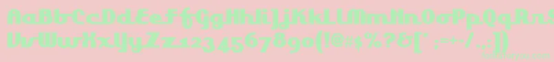 Lakeshoredrivenf Font – Green Fonts on Pink Background