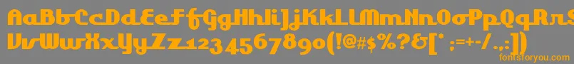 フォントLakeshoredrivenf – オレンジの文字は灰色の背景にあります。