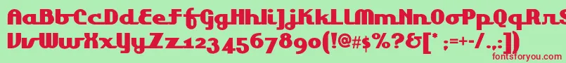 Шрифт Lakeshoredrivenf – красные шрифты на зелёном фоне