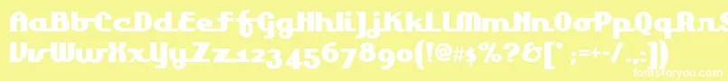 Lakeshoredrivenf Font – White Fonts on Yellow Background