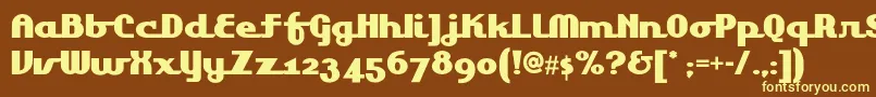 Lakeshoredrivenf Font – Yellow Fonts on Brown Background