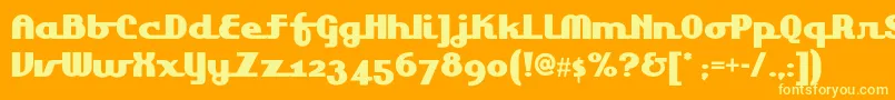 Lakeshoredrivenf Font – Yellow Fonts on Orange Background