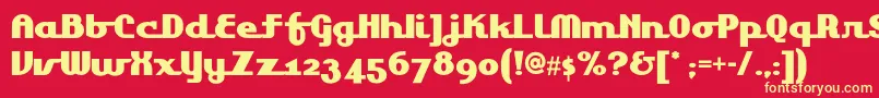 Lakeshoredrivenf Font – Yellow Fonts on Red Background