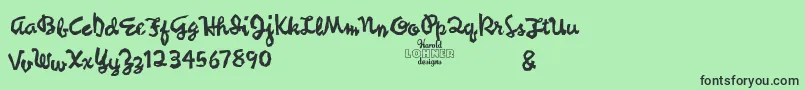 SyncopatedScriptTrial Font – Black Fonts on Green Background