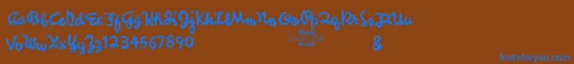 SyncopatedScriptTrial Font – Blue Fonts on Brown Background