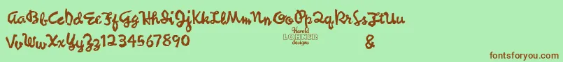 SyncopatedScriptTrial Font – Brown Fonts on Green Background