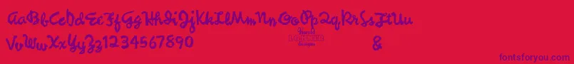 SyncopatedScriptTrial Font – Purple Fonts on Red Background