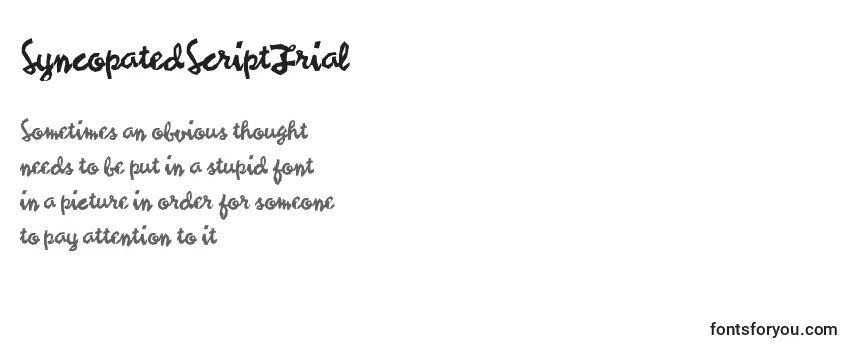 Review of the SyncopatedScriptTrial Font