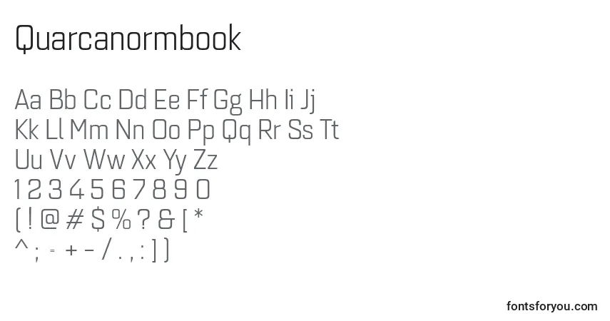 Quarcanormbook-fontti – aakkoset, numerot, erikoismerkit