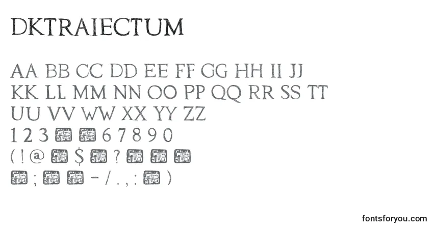 Schriftart DkTraiectum – Alphabet, Zahlen, spezielle Symbole