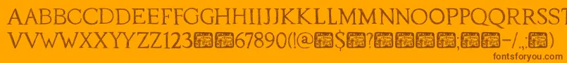 DkTraiectum Font – Brown Fonts on Orange Background