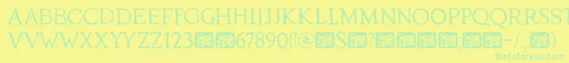 DkTraiectum Font – Green Fonts on Yellow Background
