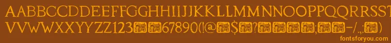 DkTraiectum Font – Orange Fonts on Brown Background