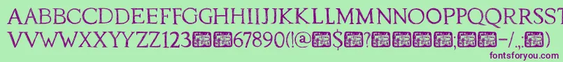 Шрифт DkTraiectum – фиолетовые шрифты на зелёном фоне