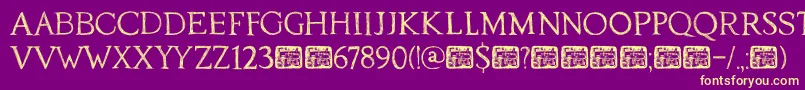 DkTraiectum Font – Yellow Fonts on Purple Background