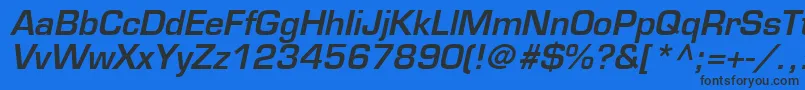 EuromodeBoldItalic Font – Black Fonts on Blue Background