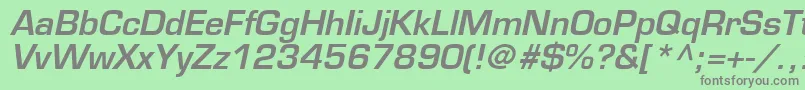 EuromodeBoldItalic Font – Gray Fonts on Green Background