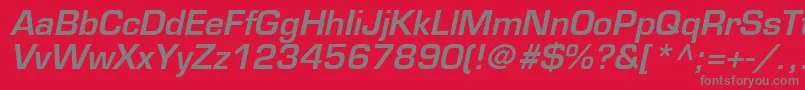EuromodeBoldItalic Font – Gray Fonts on Red Background