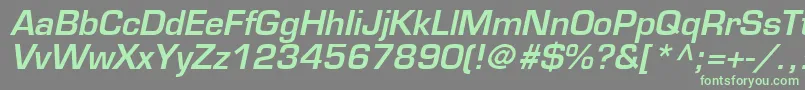 EuromodeBoldItalic Font – Green Fonts on Gray Background