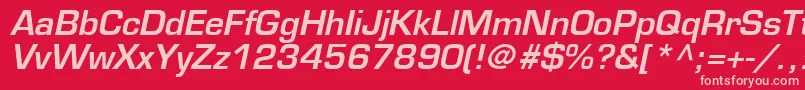 EuromodeBoldItalic Font – Pink Fonts on Red Background