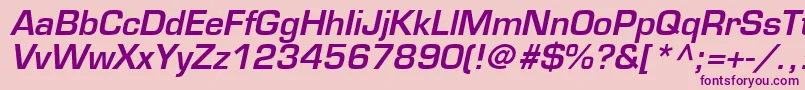 EuromodeBoldItalic Font – Purple Fonts on Pink Background