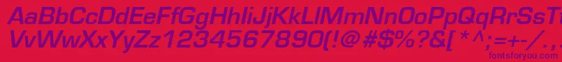 EuromodeBoldItalic Font – Purple Fonts on Red Background