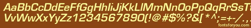 Шрифт EuromodeBoldItalic – жёлтые шрифты на коричневом фоне