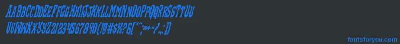 Blackgunkcondital-Schriftart – Blaue Schriften auf schwarzem Hintergrund