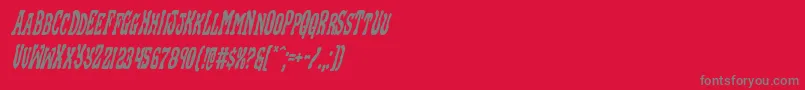 Blackgunkcondital-fontti – harmaat kirjasimet punaisella taustalla