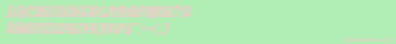 Blackgunkcondital-Schriftart – Rosa Schriften auf grünem Hintergrund