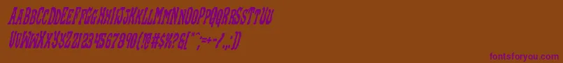Blackgunkcondital Font – Purple Fonts on Brown Background