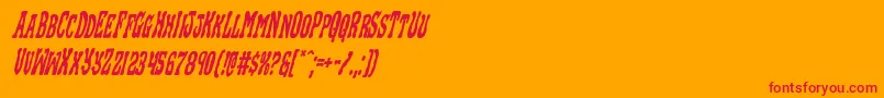 Blackgunkcondital-Schriftart – Rote Schriften auf orangefarbenem Hintergrund