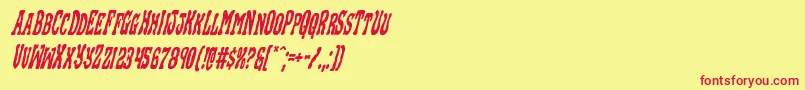 Blackgunkcondital Font – Red Fonts on Yellow Background