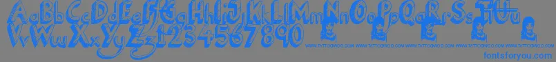 NationalCartoon Font – Blue Fonts on Gray Background