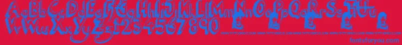 More about NationalCartoon Font NationalCartoon Font – Blue Fonts on Red Background