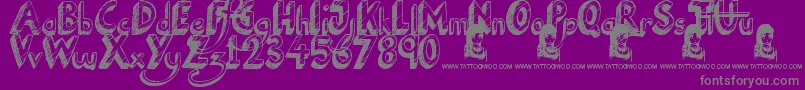 NationalCartoon Font – Gray Fonts on Purple Background