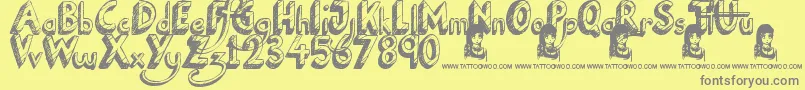 NationalCartoon Font – Gray Fonts on Yellow Background