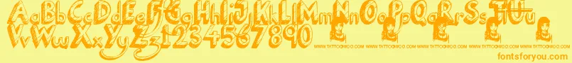 NationalCartoon Font – Orange Fonts on Yellow Background